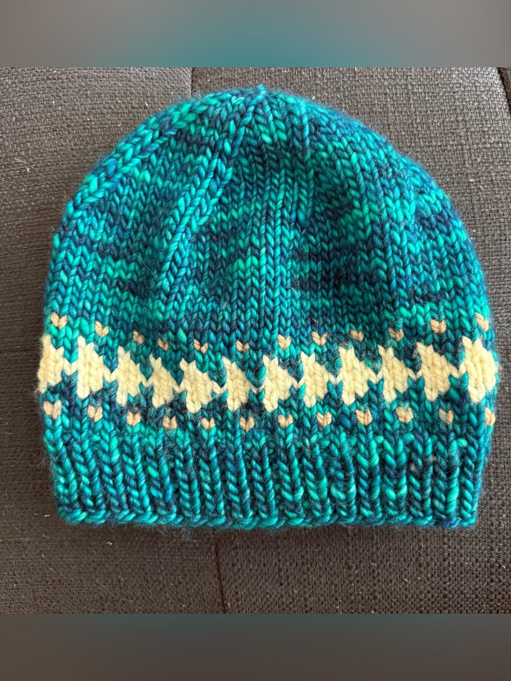Hand knit Scandi beanie